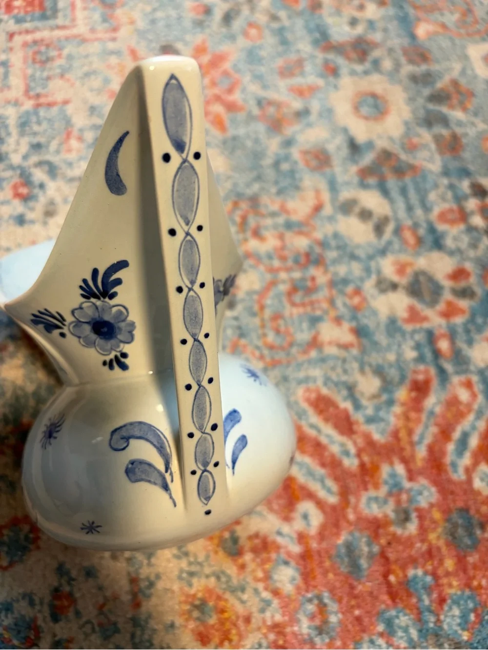 Delft blue flared pitcher